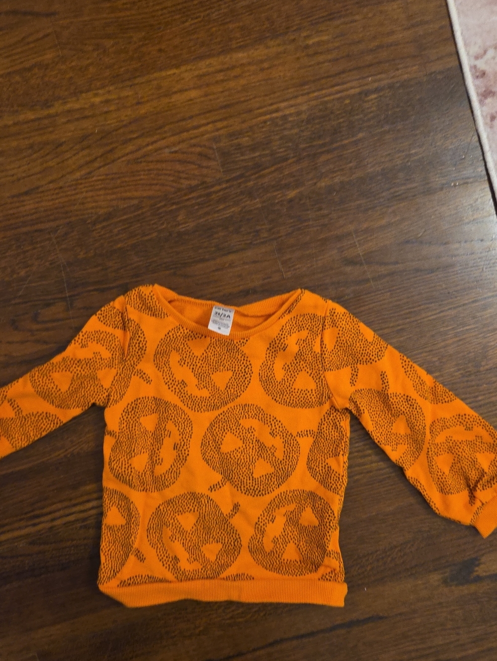 Carter's Orange Long-Sleeve Pumpkin Print Sweatshirt